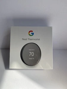 Google Nest Smart Thermostat Charcoal Smart Home HVAC Heating Cooling NEW SEALED - Picture 1 of 7