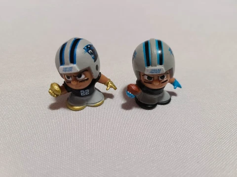 Lot of 2 - NFL TEENYMATES Carolina Panthers CHRISTIAN MCCAFFREY GOLD 1" Figure + Cover