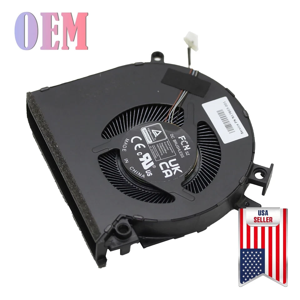 Repuesto de ventilador de refrigeración CPU de fabricante de equipos originales para HP Victus 15-FA FB N17903-001 TPN-Q278 Q279 Foto 1 de 4