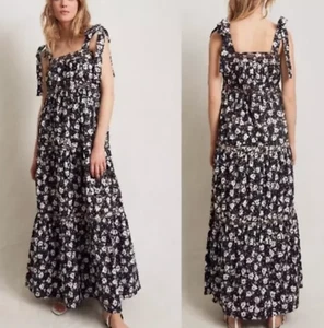 Couture Maxikleid Blumen Gr. L von Warm - Schulter zum Binden, Stufen, 100% Baumwolle - Bild 1 von 14