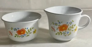 Vintage Corelle Corning Wildflower Open Sugar Bowl And Creamer Set - Picture 1 of 6