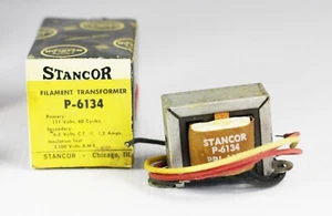 NOS In Original Box Stancor P-6134 Filament Transformer 117V 6.3V 1.2 Amps - Picture 1 of 3