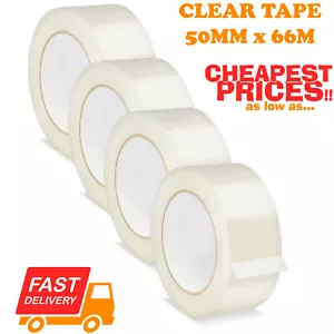 More details for clear strong parcel packing tape carton sealing 48mm x 66m sellotape packaging