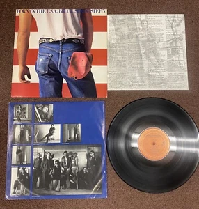 BRUCE SPRINGSTEEN Born In The USA 1984 COLUMBIA LP W/ LYRIC INSERT - Picture 1 of 2