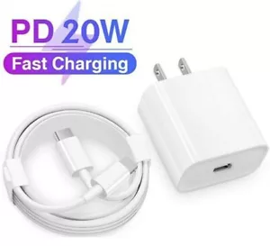 For iPhone Charger Fast USB Cable & Wall Cube for iPhone 14 13 12 11 Pro Max - Picture 1 of 8