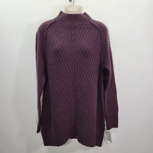 Sonoma NWT Women's Purple Medium Sweater Long Sleeve Mock Turtle-neck M - Picture 1 of 7