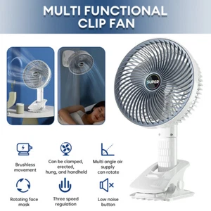 3speed USB Desk ClipOn Fan Mini Air Circulator Portable Cooling Camping Stroller - Picture 1 of 24