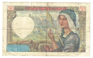 50 Francs JACQUES CŒUR FRANCE 1940 Bank-note paper money - Picture 1 of 2