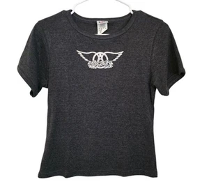 Camiseta vintage de los 90 para mujer Aerosmith manga corta banda de Giant OSFA pequeña Y2K  - Imagen 1 de 5