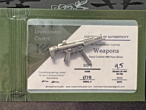 2024 Mp5 Investimento Caster Armi Serie 9,5 Grammi .999 Lingotto Argento #828 - Foto 1 di 6