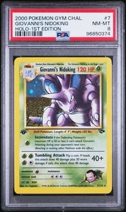 2000 Pokemon Gym Challenge 7 Giovanni's Nidoking Holo 1st Edition PSA 8 Nm Mt - Picture 1 of 2