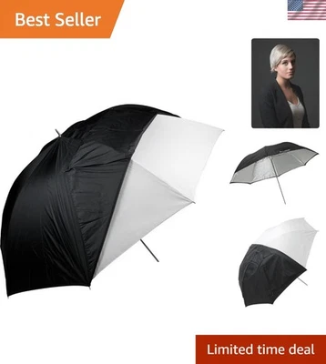 Paraguas fotográfico reflectante de gran tamaño - 60 pulgadas Blanco satinado con cubierta negra Foto 1 de 4