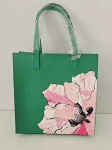 Ted Baker Large Crosshatch Floral Printed Icon tote shopper Bag - Green - Picture 1 of 5