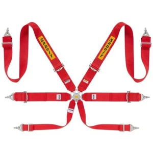 Sabelt Steel Race / Rally 3x3 6 Point Harness, Red - FIA 8853-2016 Approved - Picture 1 of 1
