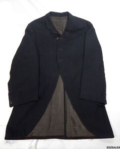 Vintage Mens Black Edwardian Early Victorian Steampunk Style Suit Coat