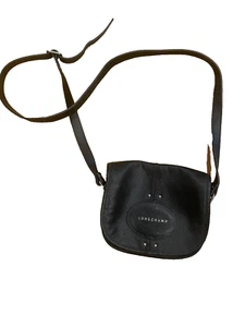 LONGCHAMP Bolso Bandolera Cuero Guijarro Negro Prístino Usado 2x - Imagen 1 de 7