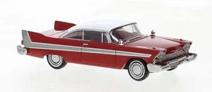 BREKINA 1958 PLYMOUTH FURY RED / WHITE / GRAY HO 1/87 PLASTIC - Picture 1 of 2