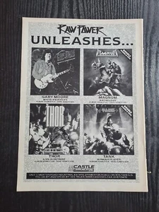MAGNUM GARY MOORE TANK THOR CASTLE 1985 MUSIC ALBUM ADVERT 8.5X11.7" POSTER - Imagen 1 de 1