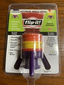 Flip-It Automatic Bottle Drain Cap Dispenser Set Of 3 -  New Sealed