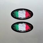 2X Italy Italian Flag Fade To Black Oval Vinyl Sticker Decal For Car Van 75X38mm