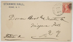 Ad cover, Stanwix Hall, Rome, NY., 1898 NY & Chicago RPO ties 2c. Typewriter ad - Picture 1 of 2