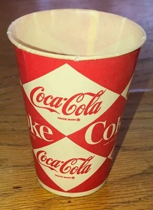 Coca-Cola Soda Cup Vintage Original Diamond 1960's Salesman Sample NOS Coke - Picture 1 of 6