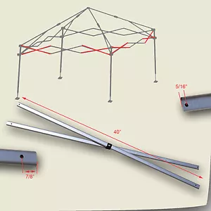 Piezas de repuesto para barra lateral ARMADURA LATERAL con dosel Quik Shade Weekender Elite 10' x 10' - Imagen 1 de 3
