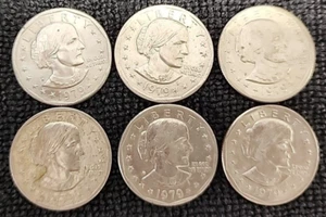 6 1979 P&D NEAR DATE WIDE RIM Susan B Anthony Dollar - Bild 1 von 9