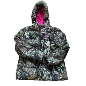 Vtg Mossy Oak Large (42-44) Ladies Y2k Camo Winter Coat Removable Fur - Picture 1 of 6