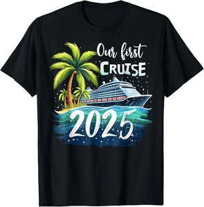 Our First Cruise 2025 Together Family Trip Matching Couples T-Shirt - Picture 1 of 5