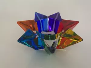 Murano Multi Coloured Zecchin Glass Tea light Hand Painted Italian Glass New - Picture 1 of 7