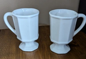 Beautiful Pfaltzgraff Stoneware Heritage White Side Panel Design Coffee Mugs - Picture 1 of 6
