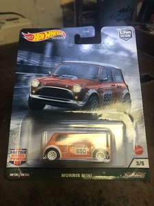 HOT WHEELS PREMIUM REAL RIDERS CAR CULTURE 3/5 MORRIS MINI - Picture 1 of 1