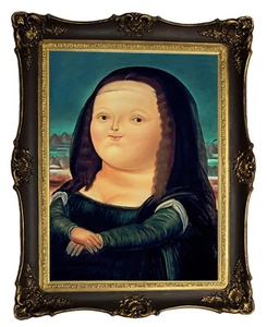 Monalisa art Fernando Botero La Gioconda art Bild 50x40 Mit Barock Rahmen FB61 - Picture 1 of 3
