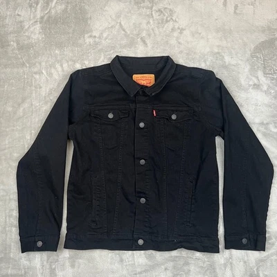 Chaqueta de Camionero Levi's Negra Denim Niños XL Extra Grande Clásica Algodón Informal Foto 1 de 4