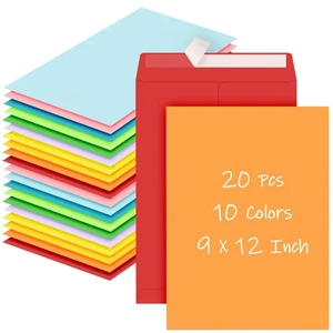 20 Pcs 9x12 Inch Colorful Mailing Envelopes for Storage Mailing Organizing - Picture 1 of 7