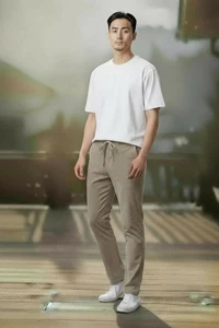 Marco Pescarolo Baumwollmischung Cordhose Caracciolo Chinohose taupe mit - Bild 1 von 11