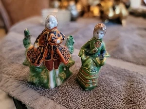 Porcelain Figurines Man And Woman Mini 2.5” T Vintage Made In Occupied Japan Era - Picture 1 of 11