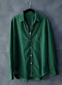 Frank & Eileen Famous Denim Button Front Shirt Emerald Green XL NWOT - Picture 1 of 13