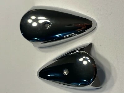 Cubierta de luz de señal de giro VW Bug acero cromado 2 piezas Volkswagen Beetle 1964-1967 T1 Foto 1 de 4