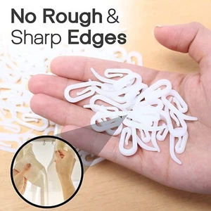 Pack Of 100 White Strong Plastic Curtain Hooks for Door & Window Curtain Hooks! - Picture 1 of 8