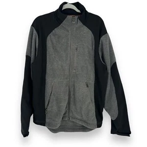 HAWKE & CO Full Zip Medium Weight Fleece Jacket XL Charcoal Black Gorpcore Ski - Picture 1 of 8