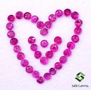 Lote de 2 mm de corte redondo de rubí natural 37 piezas de piedras preciosas sueltas calibradas de 2,10 quilates - Imagen 1 de 6