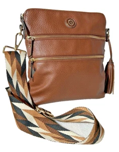 Anne Klein ~ Cuero sintético ~ Bandolera Bolso de hombro ~ Marrón - Imagen 1 de 10