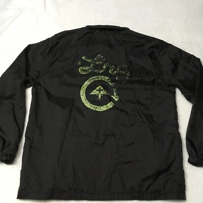 LRG Lifted Research Group Windbreaker Men's Coach Jacket Snap Buttons Black Sz L - Image 1 of 4