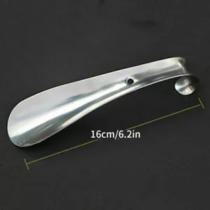 Scarpiera lunga 6,2 pollici manico acciaio inox metallo sollevatore corno scarpe cucchiaio scarpiera - Foto 1 di 9