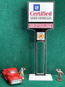HO Scale GM Certified Used Cars Dealership Lot Sign Vinyl Graphics Advertisement - Picture 1 of 9