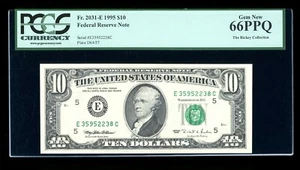 DBR 1995 $10 FRN Richmond Gem Fr. 2031-E PCGS 66 PPQ Serial E35952238C - Picture 1 of 2