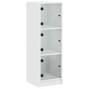 Glass Door Wooden Highboard Kitchen Buffet Storage Cupboard Rack Display Cabinet - Picture 1 of 10