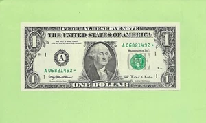 1995* ..UNCIRC $1 A 0682 1492 * .... 1995* BILLETE ESTRELLA $1 A-* FRANCO - Imagen 1 de 2